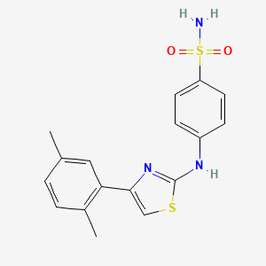 molecular formula C17H17N3O2S2 B3444882 4-{[4-(2,5-dimethylphenyl)-1,3-thiazol-2-yl]amino}benzenesulfonamide 
