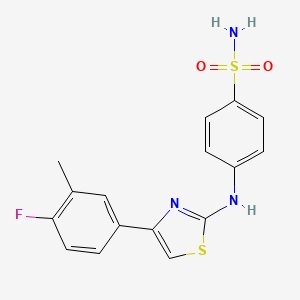 molecular formula C16H14FN3O2S2 B3444891 4-{[4-(4-fluoro-3-methylphenyl)-1,3-thiazol-2-yl]amino}benzenesulfonamide 