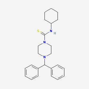 molecular formula C24H31N3S B3444910 N-cyclohexyl-4-(diphenylmethyl)-1-piperazinecarbothioamide 