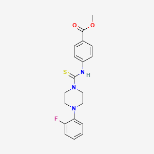molecular formula C19H20FN3O2S B3444918 methyl 4-({[4-(2-fluorophenyl)-1-piperazinyl]carbonothioyl}amino)benzoate 
