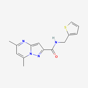 molecular formula C14H14N4OS B3444940 5,7-dimethyl-N-(2-thienylmethyl)pyrazolo[1,5-a]pyrimidine-2-carboxamide 