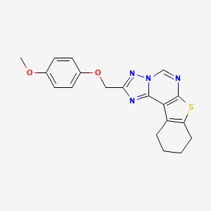 molecular formula C19H18N4O2S B3444948 2-[(4-methoxyphenoxy)methyl]-8,9,10,11-tetrahydro[1]benzothieno[3,2-e][1,2,4]triazolo[1,5-c]pyrimidine 
