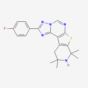 molecular formula C20H20FN5S B3444956 2-(4-fluorophenyl)-8,8,10,10-tetramethyl-8,9,10,11-tetrahydropyrido[4',3':4,5]thieno[3,2-e][1,2,4]triazolo[1,5-c]pyrimidine 