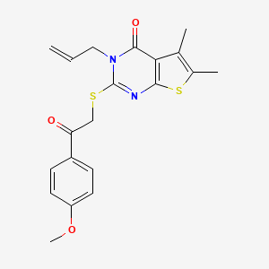 molecular formula C20H20N2O3S2 B3444991 3-allyl-2-{[2-(4-methoxyphenyl)-2-oxoethyl]thio}-5,6-dimethylthieno[2,3-d]pyrimidin-4(3H)-one 
