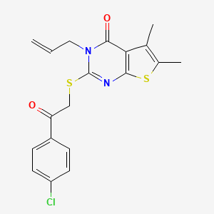 molecular formula C19H17ClN2O2S2 B3444992 3-allyl-2-{[2-(4-chlorophenyl)-2-oxoethyl]thio}-5,6-dimethylthieno[2,3-d]pyrimidin-4(3H)-one 