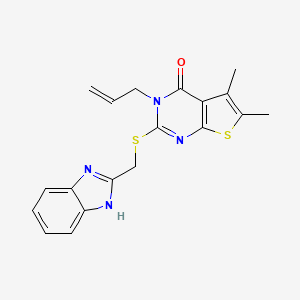 molecular formula C19H18N4OS2 B3444995 3-allyl-2-[(1H-benzimidazol-2-ylmethyl)thio]-5,6-dimethylthieno[2,3-d]pyrimidin-4(3H)-one 