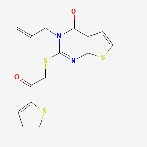 molecular formula C16H14N2O2S3 B3445001 3-allyl-6-methyl-2-{[2-oxo-2-(2-thienyl)ethyl]thio}thieno[2,3-d]pyrimidin-4(3H)-one 