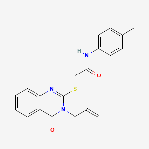 molecular formula C20H19N3O2S B3445032 2-[(3-allyl-4-oxo-3,4-dihydro-2-quinazolinyl)thio]-N-(4-methylphenyl)acetamide 