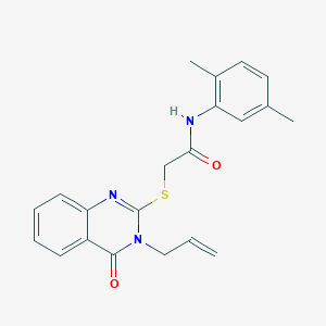molecular formula C21H21N3O2S B3445036 2-[(3-allyl-4-oxo-3,4-dihydro-2-quinazolinyl)thio]-N-(2,5-dimethylphenyl)acetamide 