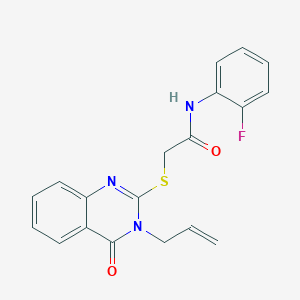 molecular formula C19H16FN3O2S B3445039 2-[(3-allyl-4-oxo-3,4-dihydro-2-quinazolinyl)thio]-N-(2-fluorophenyl)acetamide 