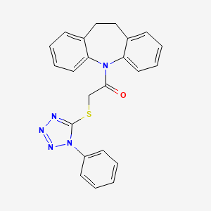 molecular formula C23H19N5OS B3445061 5-{[(1-phenyl-1H-tetrazol-5-yl)thio]acetyl}-10,11-dihydro-5H-dibenzo[b,f]azepine 