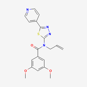 molecular formula C19H18N4O3S B3445089 N-allyl-3,5-dimethoxy-N-[5-(4-pyridinyl)-1,3,4-thiadiazol-2-yl]benzamide 