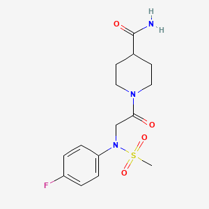 molecular formula C15H20FN3O4S B3445114 1-[N-(4-fluorophenyl)-N-(methylsulfonyl)glycyl]-4-piperidinecarboxamide 