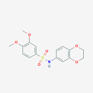 molecular formula C16H17NO6S B3445129 N-(2,3-dihydro-1,4-benzodioxin-6-yl)-3,4-dimethoxybenzenesulfonamide 