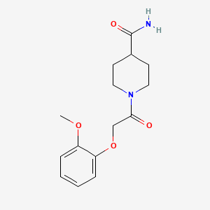 molecular formula C15H20N2O4 B3445149 1-[(2-methoxyphenoxy)acetyl]-4-piperidinecarboxamide 