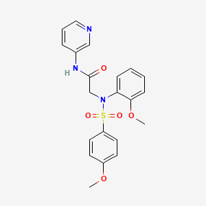 molecular formula C21H21N3O5S B3445152 N~2~-(2-methoxyphenyl)-N~2~-[(4-methoxyphenyl)sulfonyl]-N~1~-3-pyridinylglycinamide 