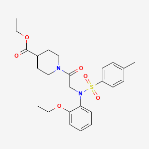 molecular formula C25H32N2O6S B3445156 ethyl 1-{N-(2-ethoxyphenyl)-N-[(4-methylphenyl)sulfonyl]glycyl}-4-piperidinecarboxylate 