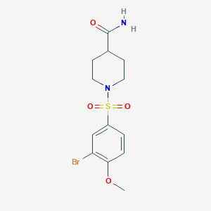 molecular formula C13H17BrN2O4S B3445162 1-[(3-bromo-4-methoxyphenyl)sulfonyl]-4-piperidinecarboxamide 
