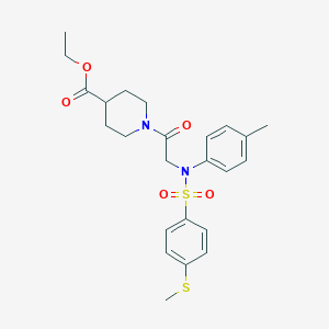 molecular formula C24H30N2O5S2 B3445167 ethyl 1-(N-(4-methylphenyl)-N-{[4-(methylthio)phenyl]sulfonyl}glycyl)-4-piperidinecarboxylate 