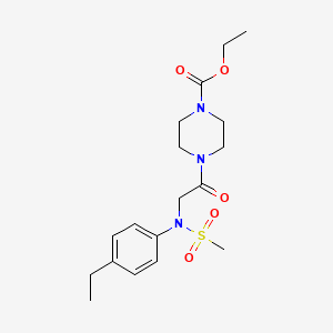 molecular formula C18H27N3O5S B3445178 ethyl 4-[N-(4-ethylphenyl)-N-(methylsulfonyl)glycyl]-1-piperazinecarboxylate 