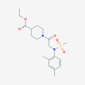 molecular formula C19H28N2O5S B3445189 ethyl 1-[N-(2,4-dimethylphenyl)-N-(methylsulfonyl)glycyl]-4-piperidinecarboxylate 