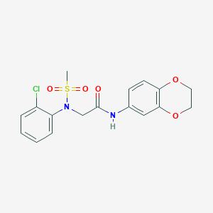 molecular formula C17H17ClN2O5S B3445192 N~2~-(2-chlorophenyl)-N~1~-(2,3-dihydro-1,4-benzodioxin-6-yl)-N~2~-(methylsulfonyl)glycinamide 