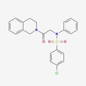 molecular formula C23H21ClN2O3S B3445200 4-chloro-N-[2-(3,4-dihydro-2(1H)-isoquinolinyl)-2-oxoethyl]-N-phenylbenzenesulfonamide 