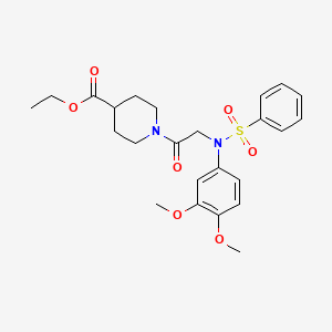 molecular formula C24H30N2O7S B3445205 ethyl 1-[N-(3,4-dimethoxyphenyl)-N-(phenylsulfonyl)glycyl]-4-piperidinecarboxylate 