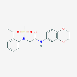 molecular formula C19H22N2O5S B3445211 N~1~-(2,3-dihydro-1,4-benzodioxin-6-yl)-N~2~-(2-ethylphenyl)-N~2~-(methylsulfonyl)glycinamide 
