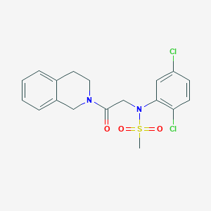 molecular formula C18H18Cl2N2O3S B3445215 N-(2,5-dichlorophenyl)-N-[2-(3,4-dihydro-2(1H)-isoquinolinyl)-2-oxoethyl]methanesulfonamide 