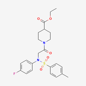 molecular formula C23H27FN2O5S B3445222 ethyl 1-{N-(4-fluorophenyl)-N-[(4-methylphenyl)sulfonyl]glycyl}-4-piperidinecarboxylate 