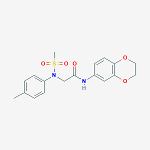 molecular formula C18H20N2O5S B3445225 N~1~-(2,3-dihydro-1,4-benzodioxin-6-yl)-N~2~-(4-methylphenyl)-N~2~-(methylsulfonyl)glycinamide 