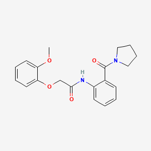 molecular formula C20H22N2O4 B3445230 2-(2-methoxyphenoxy)-N-[2-(1-pyrrolidinylcarbonyl)phenyl]acetamide 