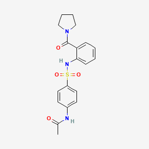 molecular formula C19H21N3O4S B3445237 N-[4-({[2-(1-pyrrolidinylcarbonyl)phenyl]amino}sulfonyl)phenyl]acetamide 