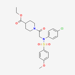molecular formula C23H27ClN2O6S B3445241 ethyl 1-{N-(4-chlorophenyl)-N-[(4-methoxyphenyl)sulfonyl]glycyl}-4-piperidinecarboxylate 