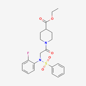 molecular formula C22H25FN2O5S B3445248 ethyl 1-[N-(2-fluorophenyl)-N-(phenylsulfonyl)glycyl]-4-piperidinecarboxylate 
