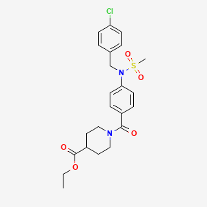 molecular formula C23H27ClN2O5S B3445260 ethyl 1-{4-[(4-chlorobenzyl)(methylsulfonyl)amino]benzoyl}-4-piperidinecarboxylate 