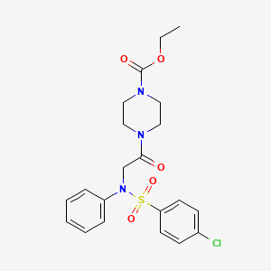 molecular formula C21H24ClN3O5S B3445261 ethyl 4-{N-[(4-chlorophenyl)sulfonyl]-N-phenylglycyl}-1-piperazinecarboxylate 