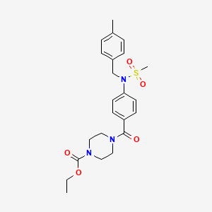 molecular formula C23H29N3O5S B3445276 ethyl 4-{4-[(4-methylbenzyl)(methylsulfonyl)amino]benzoyl}-1-piperazinecarboxylate 