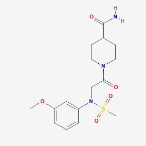 molecular formula C16H23N3O5S B3445282 1-[N-(3-methoxyphenyl)-N-(methylsulfonyl)glycyl]-4-piperidinecarboxamide 