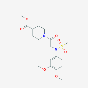 molecular formula C19H28N2O7S B3445286 ethyl 1-[N-(3,4-dimethoxyphenyl)-N-(methylsulfonyl)glycyl]-4-piperidinecarboxylate 