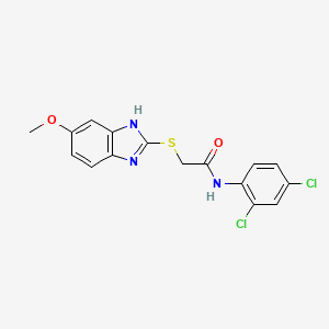 molecular formula C16H13Cl2N3O2S B3445294 N-(2,4-dichlorophenyl)-2-[(5-methoxy-1H-benzimidazol-2-yl)thio]acetamide 