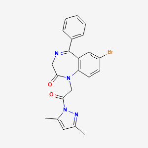 molecular formula C22H19BrN4O2 B3445305 7-bromo-1-[2-(3,5-dimethyl-1H-pyrazol-1-yl)-2-oxoethyl]-5-phenyl-1,3-dihydro-2H-1,4-benzodiazepin-2-one 