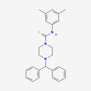 molecular formula C26H29N3S B3445310 N-(3,5-dimethylphenyl)-4-(diphenylmethyl)-1-piperazinecarbothioamide 