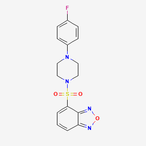 molecular formula C16H15FN4O3S B3445326 4-{[4-(4-fluorophenyl)-1-piperazinyl]sulfonyl}-2,1,3-benzoxadiazole 