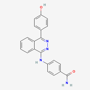 molecular formula C21H16N4O2 B3445330 4-{[4-(4-hydroxyphenyl)-1-phthalazinyl]amino}benzamide 