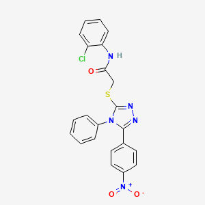 molecular formula C22H16ClN5O3S B3445362 N-(2-chlorophenyl)-2-{[5-(4-nitrophenyl)-4-phenyl-4H-1,2,4-triazol-3-yl]thio}acetamide 