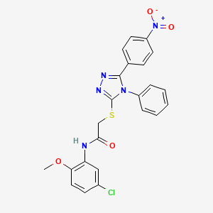 molecular formula C23H18ClN5O4S B3445369 N-(5-chloro-2-methoxyphenyl)-2-{[5-(4-nitrophenyl)-4-phenyl-4H-1,2,4-triazol-3-yl]thio}acetamide 