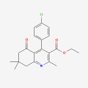 molecular formula C21H22ClNO3 B3445373 ethyl 4-(4-chlorophenyl)-2,7,7-trimethyl-5-oxo-5,6,7,8-tetrahydro-3-quinolinecarboxylate 