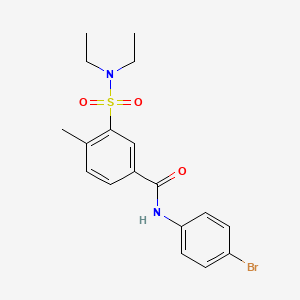 molecular formula C18H21BrN2O3S B3445374 N-(4-bromophenyl)-3-[(diethylamino)sulfonyl]-4-methylbenzamide 